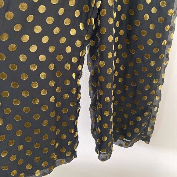 Anthropologie ASTR THE LABEL Metallic Polka Dot Wide Leg Jumpsuit V Neck Size S - Picture 5 of 15